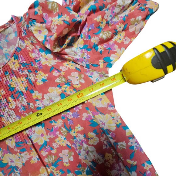 VTG‎ Saks Fifth Avenue 100% Silk Floral Shift Dress Womens 4 Multicolor Garden - Picture 9 of 9